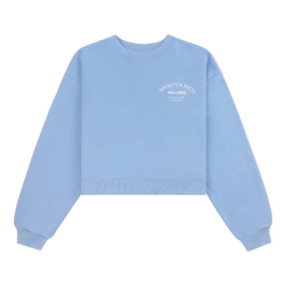Hollister Baby blue Crop Sweatshirt Size Medium - Picture 8 of 8